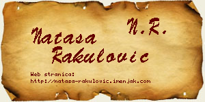 Nataša Rakulović vizit kartica